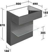 KEUCO Edition 11 Art Waschtischunterbau 800 mm mit Glasablage und Beleuchtung in Weiß
