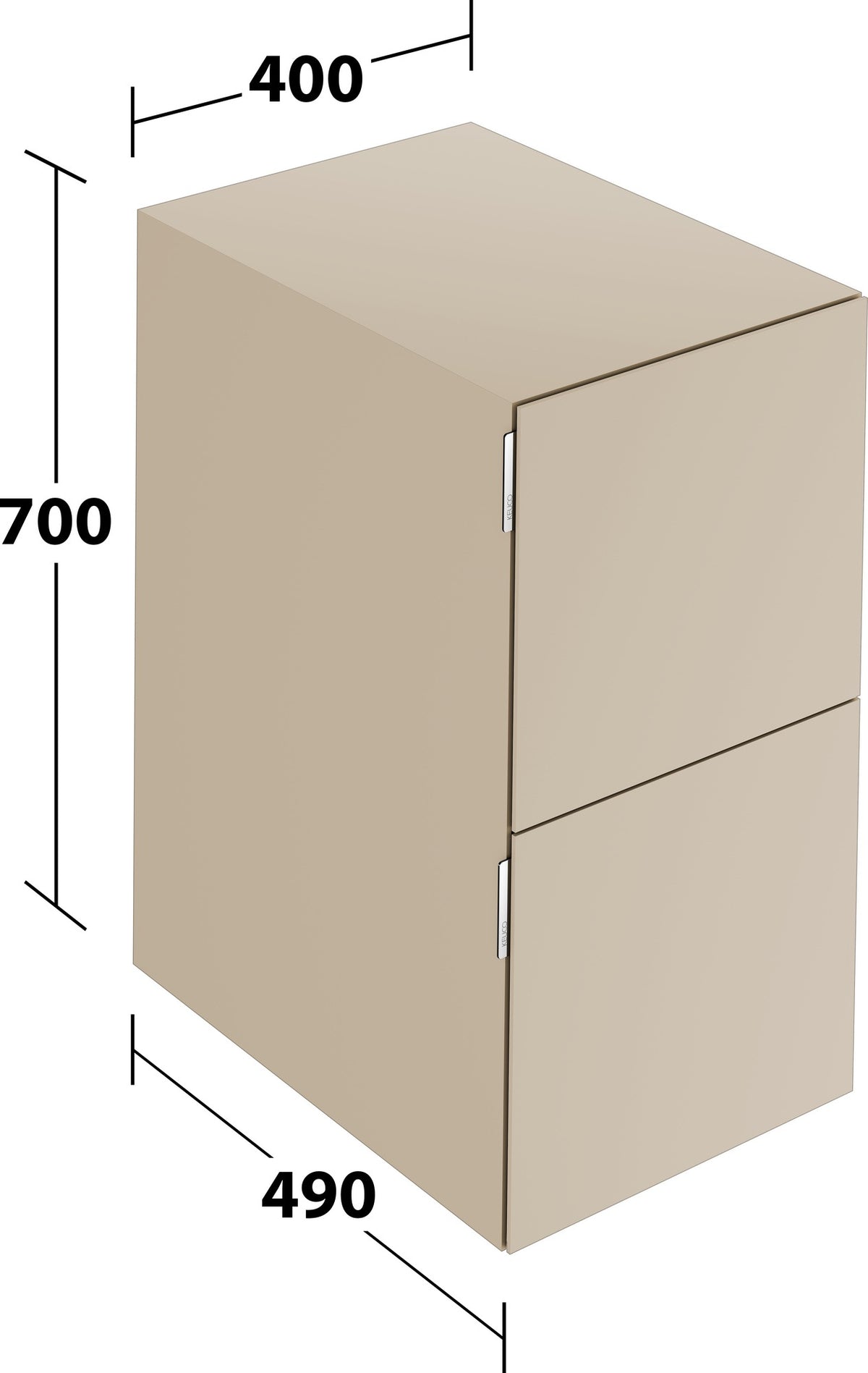KEUCO Edition 11 Art Sideboard 400 mm mit 2 Auszügen und Beleuchtung – Weiß / Glas Weiß