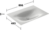 KEUCO Edition 11 Art Emaille-Waschtisch 806 mm mit 1-Loch-Bohrung in Weiß