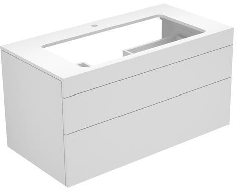 KEUCO Edition 400 Waschtischunterbau 1050 mm anthrazit Glas – 2 Auszüge, Push-Open