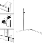 KEUCO AXESS Duschhandlauf 850 mm rechts mit Brausestange, silber-eloxiert