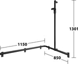 KEUCO AXESS Duschhandlauf 850 mm rechts mit Brausestange, silber-eloxiert