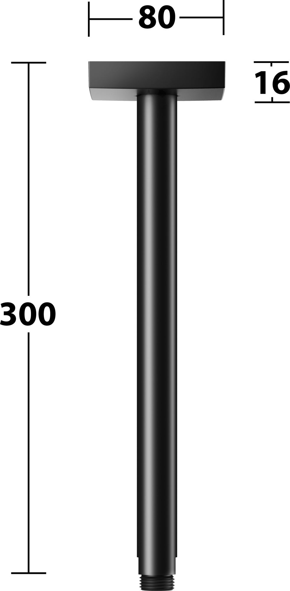 KEUCO Brausearm Edition 300 Deckenanschluss 100 mm verchromt – Eckige Form für moderne Duschen