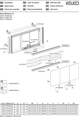 KEUCO Royal Modular 2.0 Spiegelschrank 900 mm, 3 Türen, LED Ober- und Unterbeleuchtung, silber-eloxiert