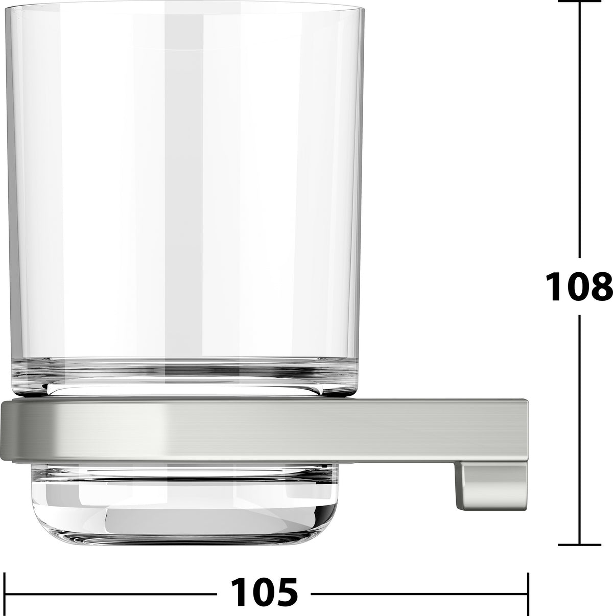 KEUCO Collection Moll Glashalter 12750 mit Echtkristall-Glas, verchromt, Wandmontage