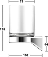 KEUCO Aveno Glashalter 14650 mit Echtkristall-Glas, verchromt – Zahnputzbecher-Halterung