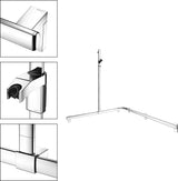 KEUCO AXESS Duschhandlauf 850 mm rechts mit Brausestange, silber-eloxiert