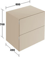 KEUCO Edition 11 Art Sideboard 400 mm mit 2 Auszügen und Beleuchtung – Weiß / Glas Weiß