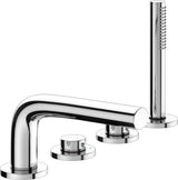 KEUCO Edition 400 Wannenmischer 4-Loch Wannenrandmontage 220 mm verchromt mit Brausehalter