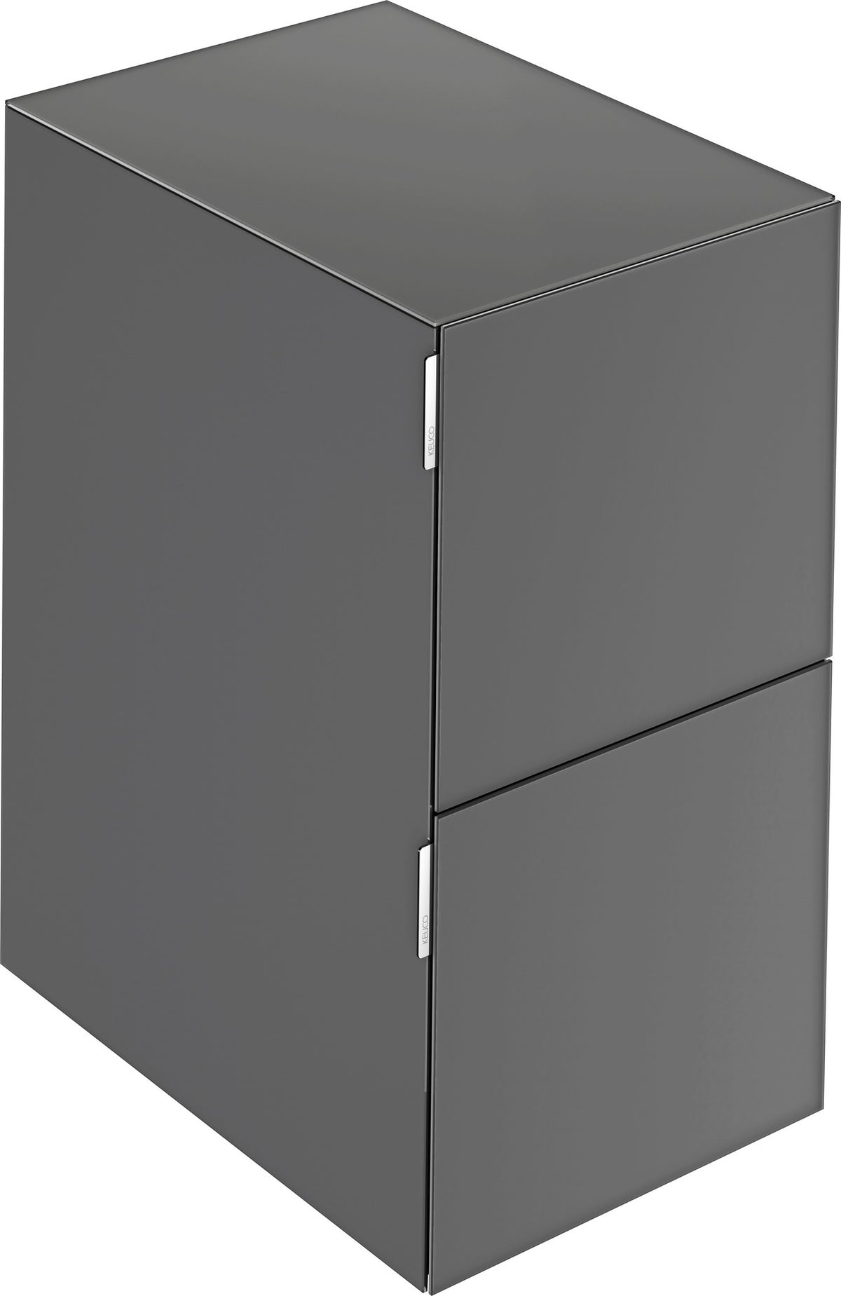 KEUCO Edition 11 Art Sideboard 400 mm mit 2 Auszügen und Beleuchtung – Weiß / Glas Weiß