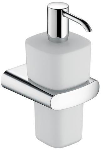 KEUCO Elegance Lotionspender 11654 – Opalglas, verchromte Pumpe, 220 ml, Wandmontage