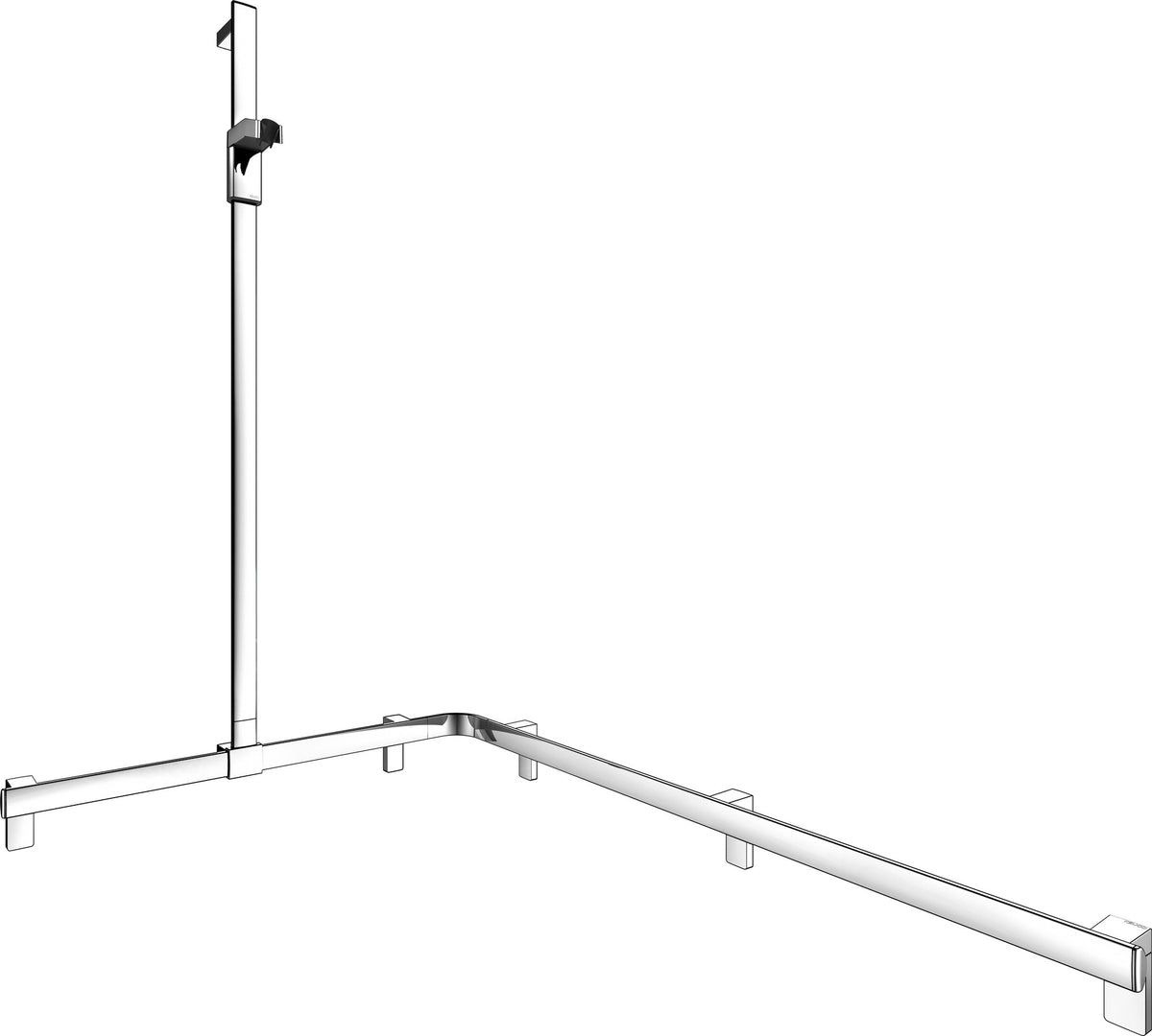 KEUCO AXESS Duschhandlauf 850 mm rechts mit Brausestange, silber-eloxiert