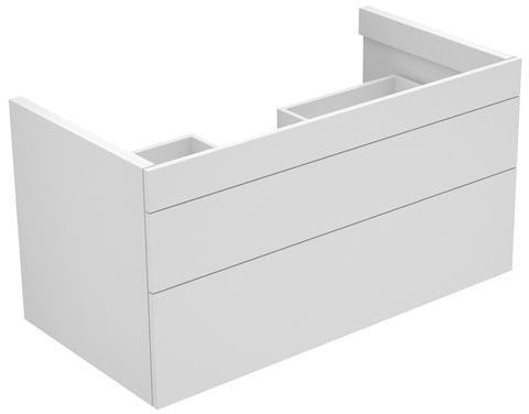 KEUCO Edition 400 Waschtischunterbau 1050 mm, 2 Auszüge, Weiß Hochglanz, Push-Open