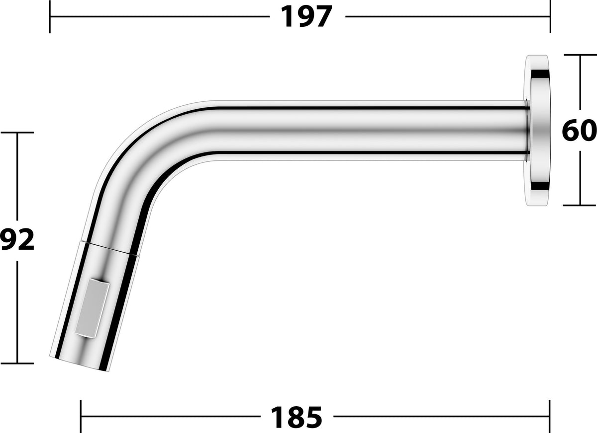 KEUCO IXMO Wandauslaufventil Unterputz rund 185 mm Ausladung, Soft schwarz matt