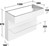KEUCO Edition 11 Art Waschtischunterbau 800 mm mit Glasablage und Beleuchtung in Weiß