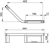 KEUCO Haltegriff Plan 135° rechts mit Seifenablage – verchromt/schwarz, 444 mm