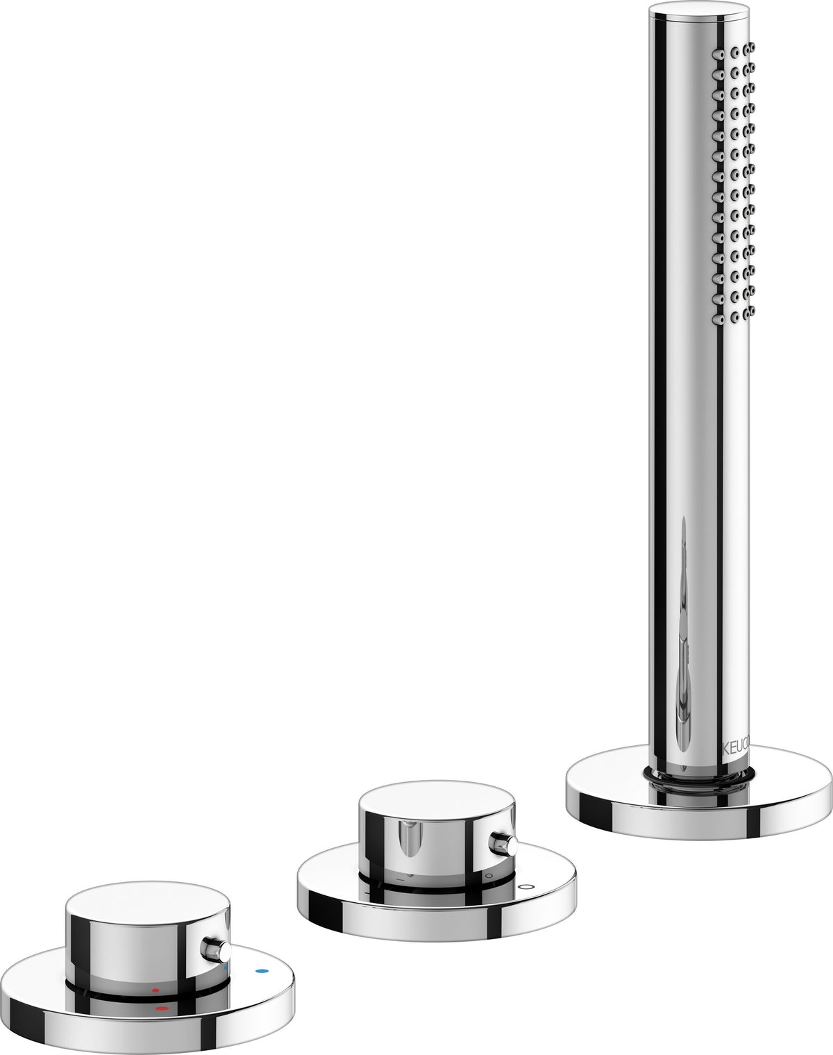 KEUCO Edition 400 Wannenmischer 4-Loch Wannenrandmontage 220 mm verchromt mit Brausehalter