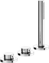 KEUCO Edition 400 Wannenmischer 4-Loch Wannenrandmontage 220 mm verchromt mit Brausehalter
