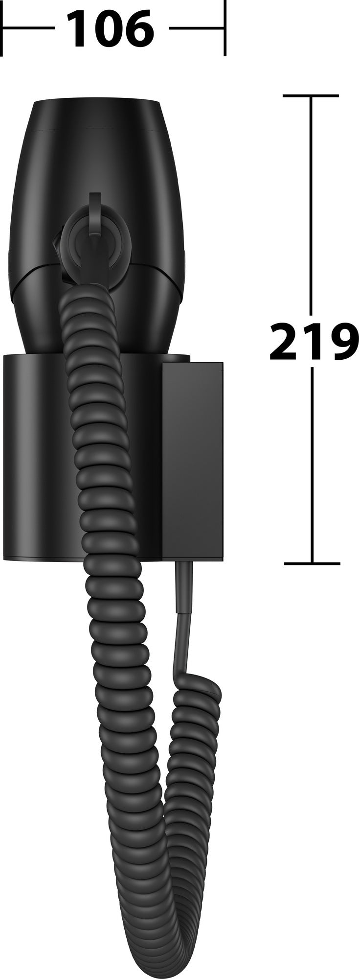 KEUCO Plan Haartrockner 14995 verchromt/schwarz mit Wandhalterung