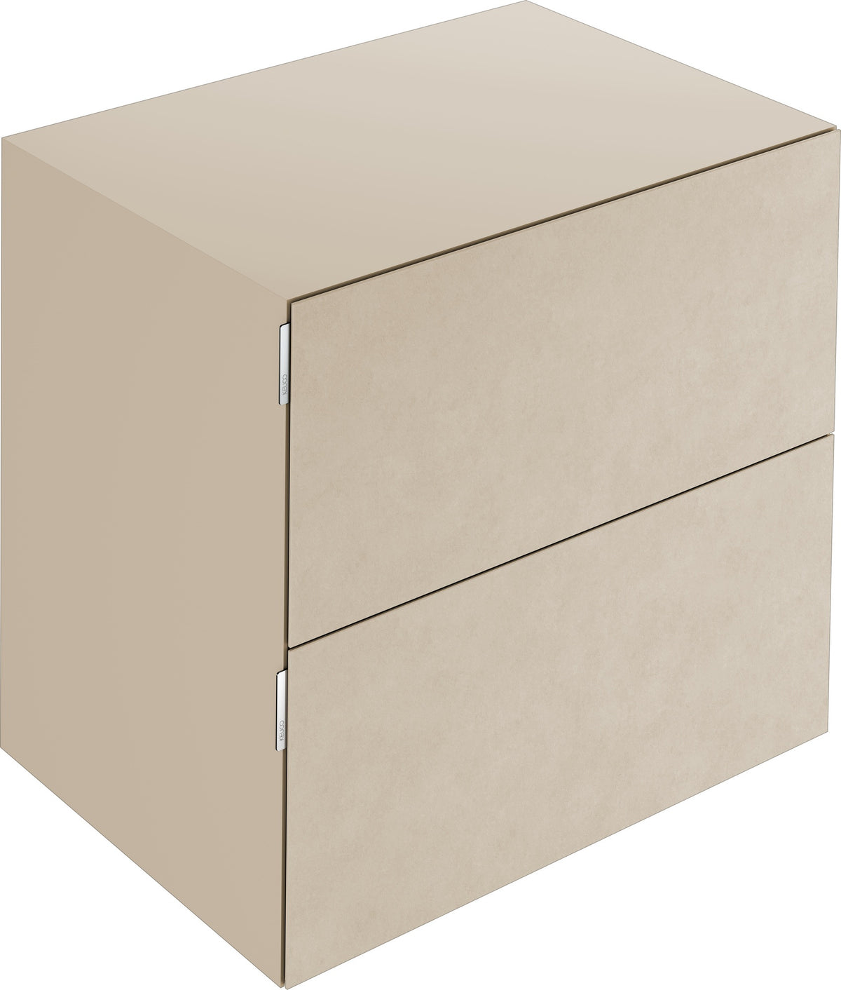KEUCO Edition 11 Art Sideboard 400 mm mit 2 Auszügen und Beleuchtung – Weiß / Glas Weiß