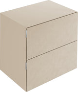 KEUCO Edition 11 Art Sideboard 400 mm mit 2 Auszügen und Beleuchtung – Weiß / Glas Weiß