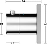 KEUCO IXMO Thermostatarmatur Unterputz rund verchromt – mit Sicherheitssperre bei 38 °C