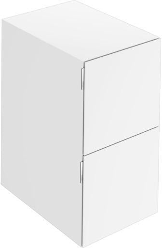 KEUCO Edition 11 Art Sideboard 400 mm mit 2 Auszügen und Beleuchtung – Weiß / Glas Weiß