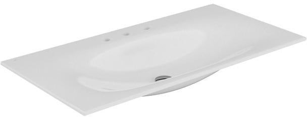 KEUCO Keramik-Waschtisch EDITION 11 für 3-Loch-Armaturen, 705 x 538 mm, weiß, mit CleanPlus