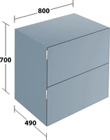 KEUCO Edition 11 Art Sideboard 400 mm mit 2 Auszügen und Beleuchtung – Weiß / Glas Weiß