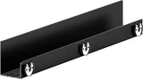 KEUCO Duschablage 24953 auf Maß – 400-600 x 120 x 90 mm, schwarz matt, Aluminium, mit Haken