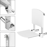 KEUCO Klappsitz zum Einhängen Care 35181 verchromt/schwarz – Wandmontage