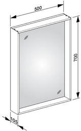 KEUCO X-Line Kristallspiegel 460x850 mm anthrazit – Rahmenloser Wandspiegel ohne Beleuchtung