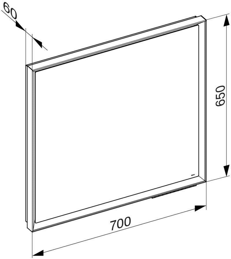 KEUCO Royal Lumos Lichtspiegel 700 x 650 mm, schwarz-eloxiert, LED-Beleuchtung