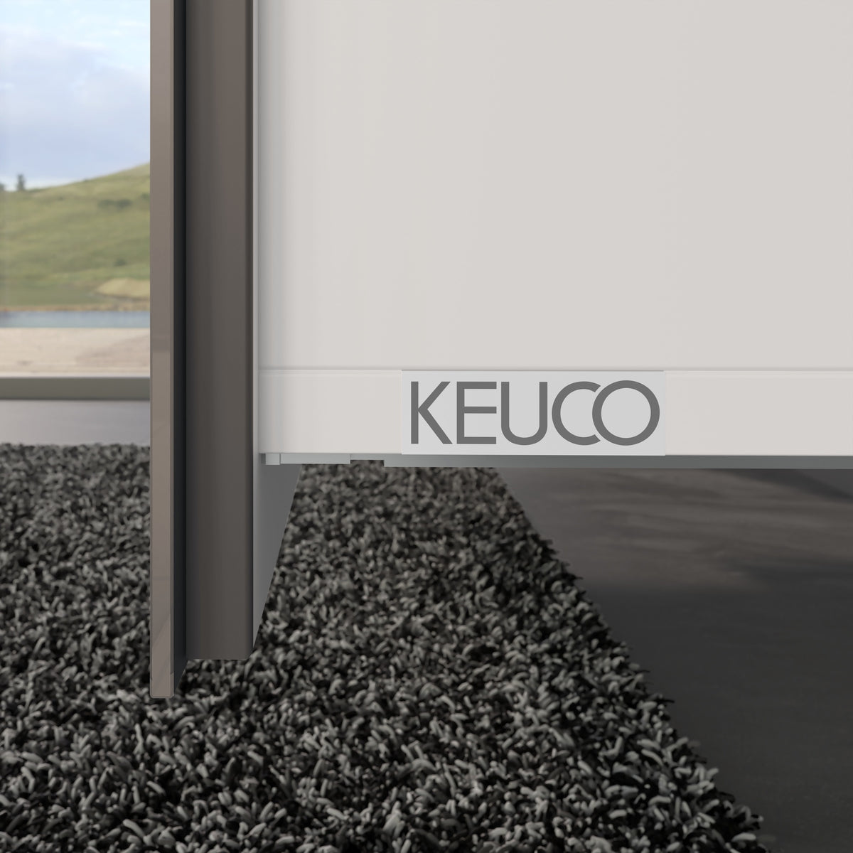 KEUCO X-Line Waschtischunterbau 1200 mm mit 2 Auszügen, anthrazit, wandmontiert, ohne Griff