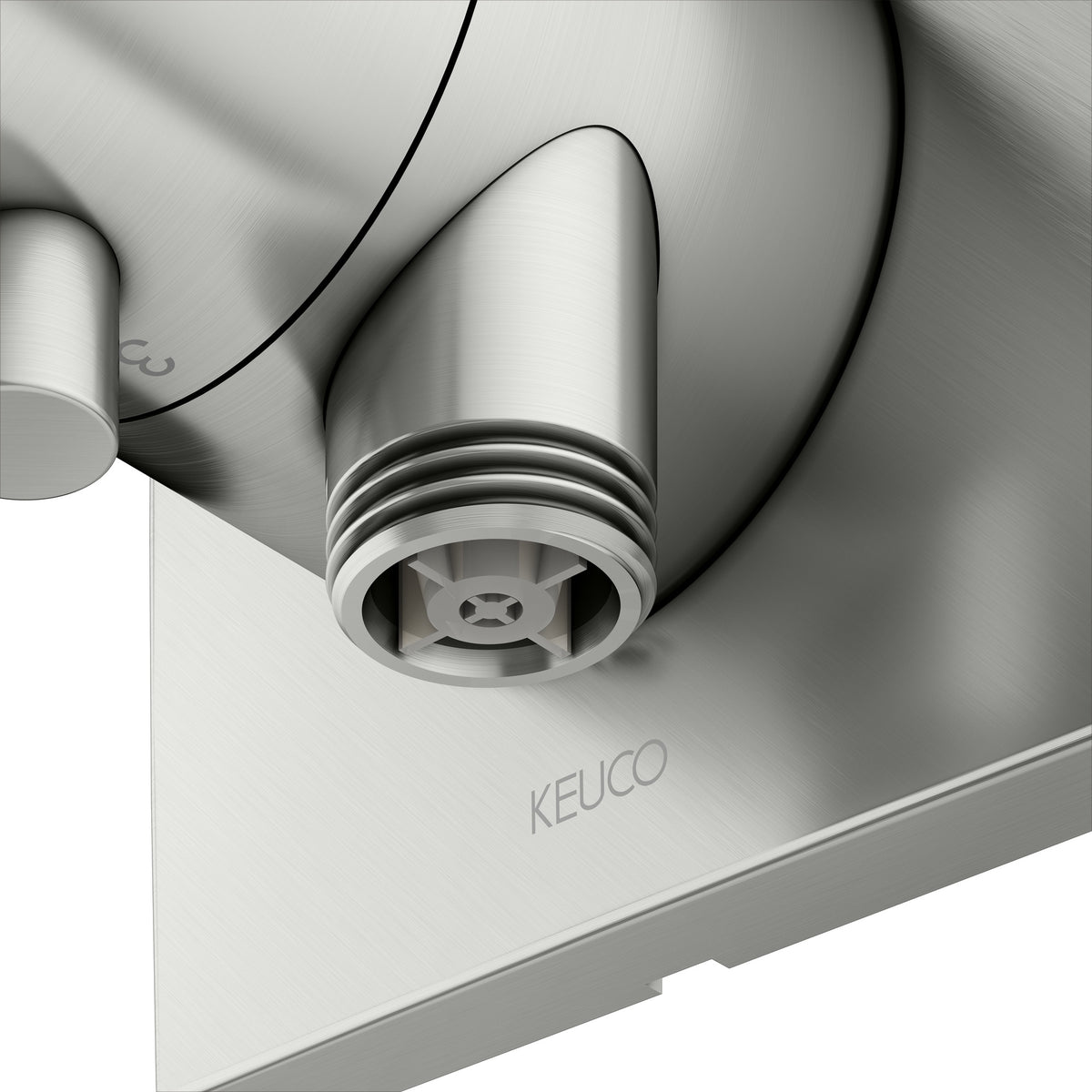 KEUCO IXMO Comfort 3-Wege Ab- und Umstellventil Unterputz, rund, Messing gebürstet