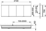 KEUCO Royal Modular 2.0 Spiegelschrank 2100 mm, beleuchtet, ohne Steckdose, silber-eloxiert