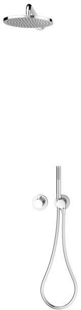 KEUCO IXMO Set 7 Brause-Set rund mit Thermostatarmatur, Brausehalter und Kopfbrause verchromt