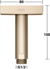 KEUCO Brausearm Edition 300 Deckenanschluss 100 mm verchromt – Eckige Form für moderne Duschen