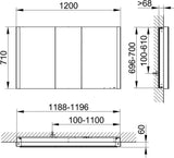 KEUCO SOMARIS Spiegelschrank Wandeinbau 1200 x 710 x 115 mm verspiegelt – Stilvolles Design