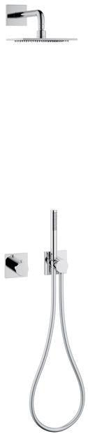 KEUCO IXMO SOLO 8 Brause-Set mit Thermostatarmatur, eckigen Rosetten und 250 mm Kopfbrause