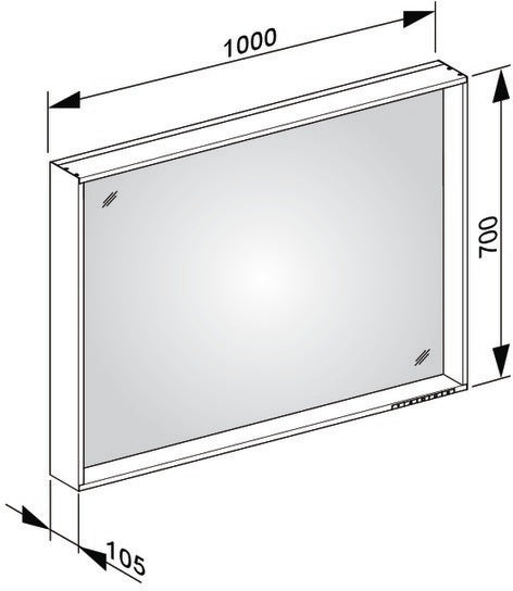 KEUCO X-Line Lichtspiegel 460x850mm anthrazit – LED, Touch-Sensor, A++