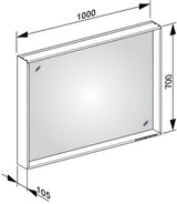 KEUCO X-Line Lichtspiegel 460x850mm anthrazit – LED, Touch-Sensor, A++
