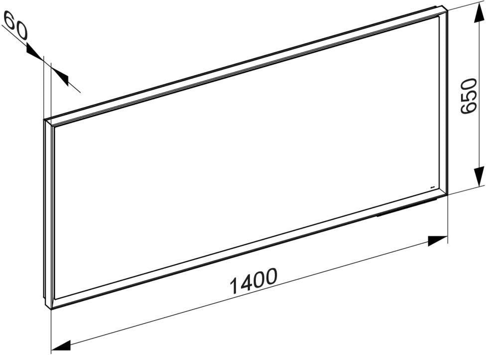 KEUCO Royal Lumos Lichtspiegel mit Spiegelheizung, 700 x 650 mm, schwarz-eloxiert