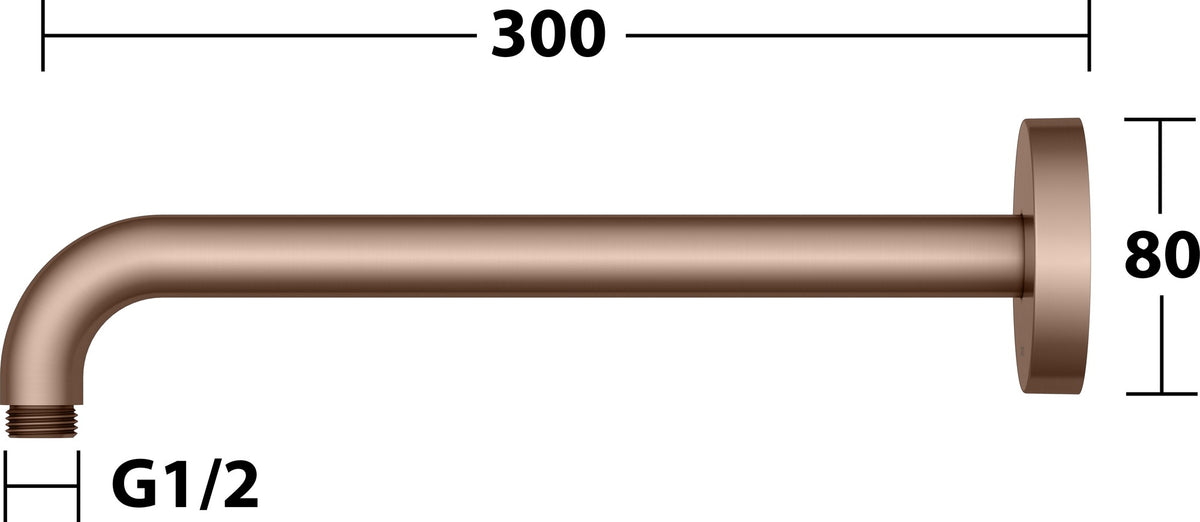 KEUCO Brausearm Elegance 51688, Wandanschluss, 300 mm, verchromt – Edles Design für Ihr Badezimmer