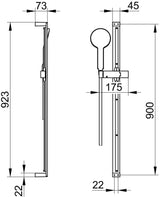 KEUCO Edition 11 Brause-Set 900 mm verchromt – Handbrause, Brausestange, Schlauch