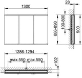 KEUCO Royal Modular 2.0 Spiegelschrank LED beleuchtet 900 mm Wandeinbau silber-eloxiert