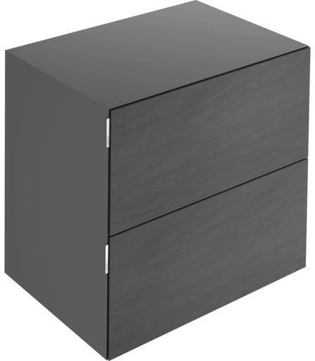 KEUCO Edition 11 Art Sideboard 400 mm mit 2 Auszügen und Beleuchtung – Weiß / Glas Weiß