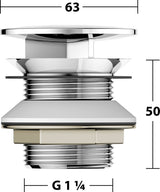 KEUCO Schaftventil G 1 1/4 mit Haube, verchromt – Armaturenzubehör 59904