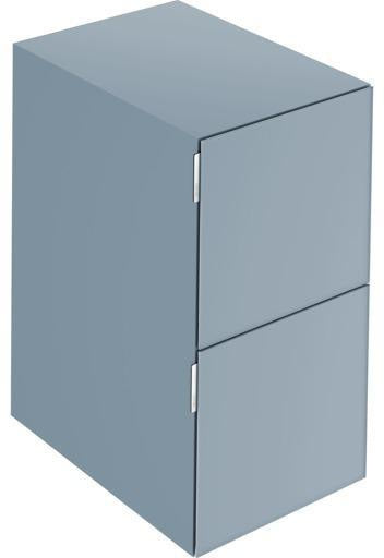 KEUCO Edition 11 Art Sideboard 400 mm mit 2 Auszügen und Beleuchtung – Weiß / Glas Weiß