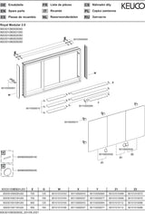 KEUCO Royal Modular 2.0 Spiegelschrank 900 mm, 3 Türen, 1 Steckdose, USB, silber-eloxiert